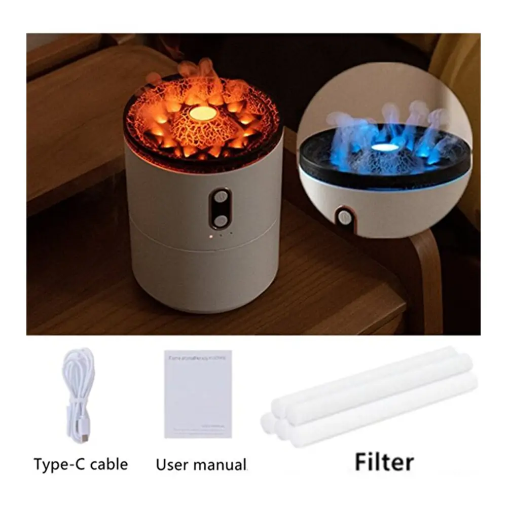 Denizanası Duman Efektli Volkanik Işıklı Hava Nemlendirici Buhar makinası 450Ml Promozone