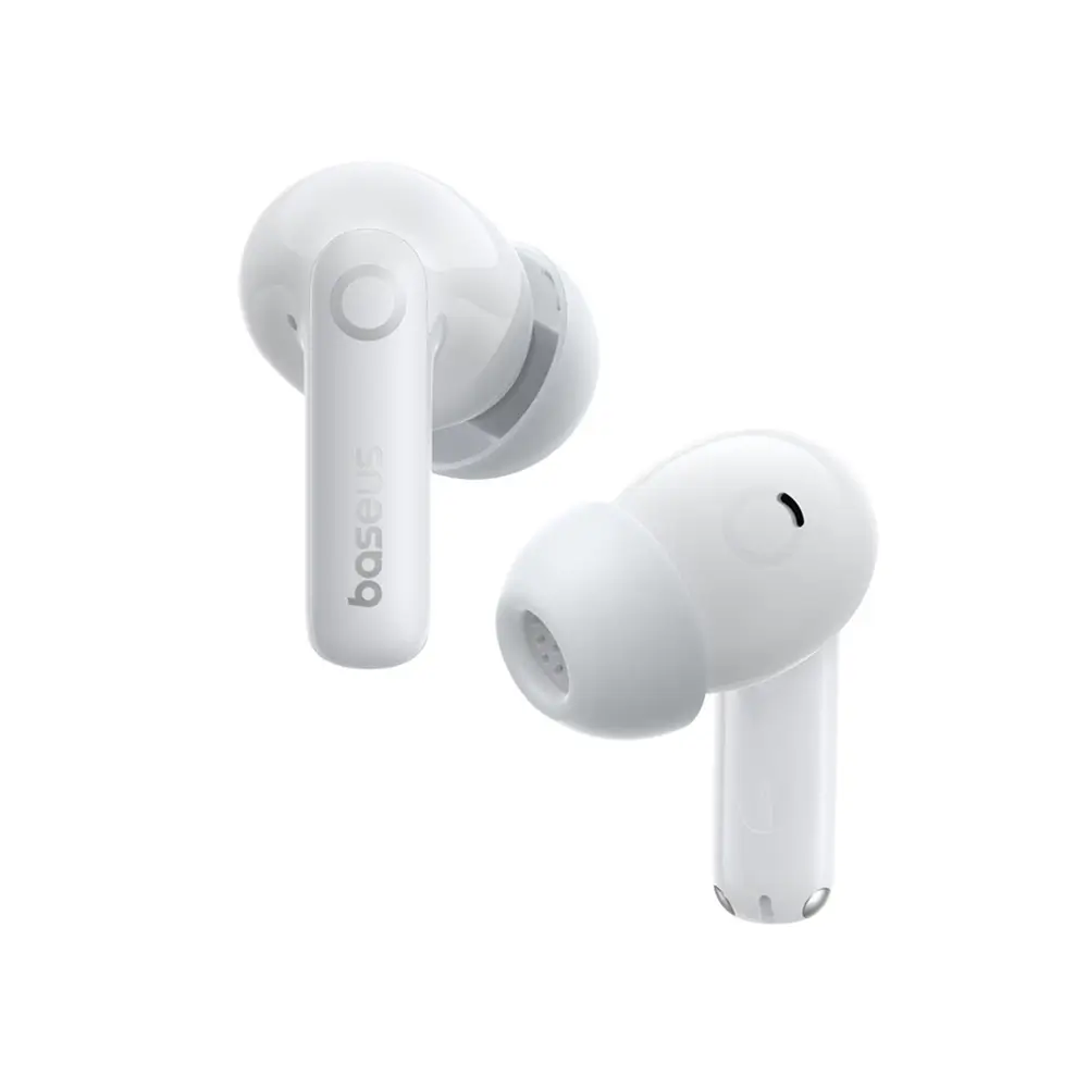 Baseus Bass BP1 Pro 50 dB Gürültü Engellemeli Kablosuz Kulaklık, 6 Mikrofonlu AI Net Arama, IP55, 55 Saat Oynatma Süresi, Bluetooth 6.0, Beyaz Promozone