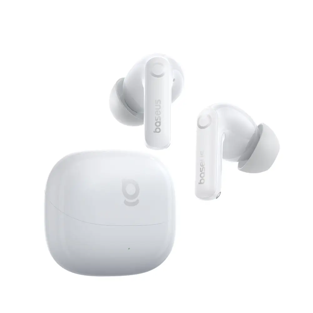 Baseus Bass BP1 Pro 50 dB Gürültü Engellemeli Kablosuz Kulaklık, 6 Mikrofonlu AI Net Arama, IP55, 55 Saat Oynatma Süresi, Bluetooth 6.0, Beyaz Promozone