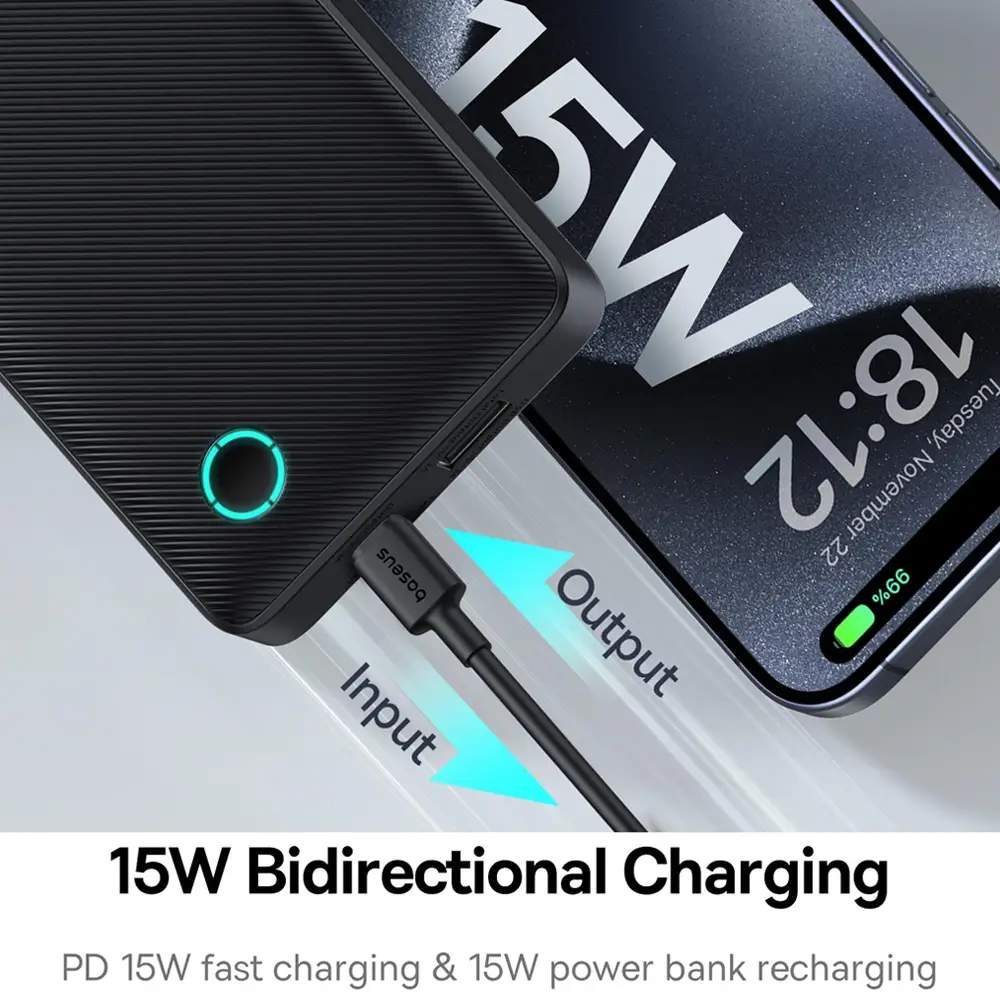 Baseus Airpow Lite Power 10.000mAh 15W Powerbank-Siyah