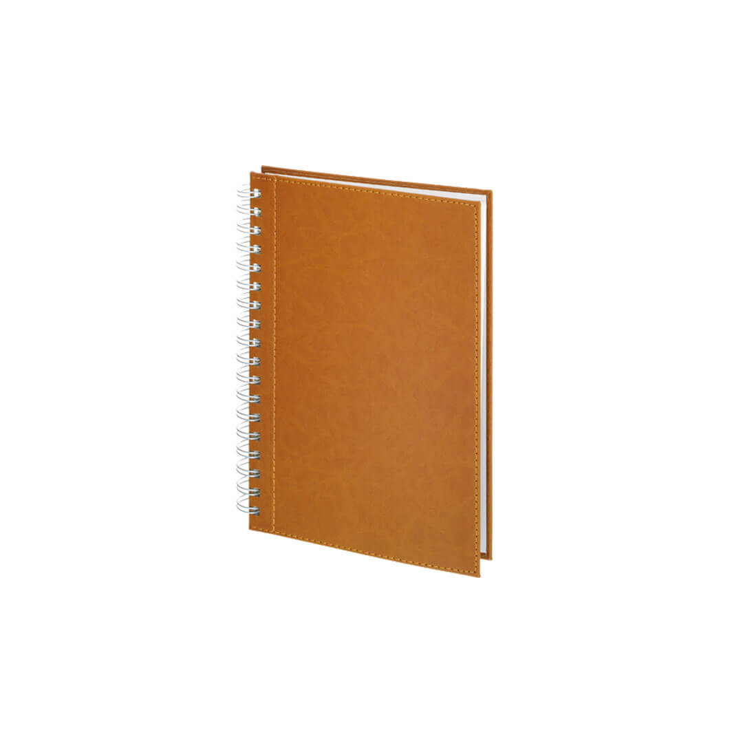 17 x 24 cm Spiralli Termo PU Sert Kapaklı Tarihsiz Defter, 240 Sayfa, 80 gr Ivory Krem Kareli İç Kağıt Promozone
