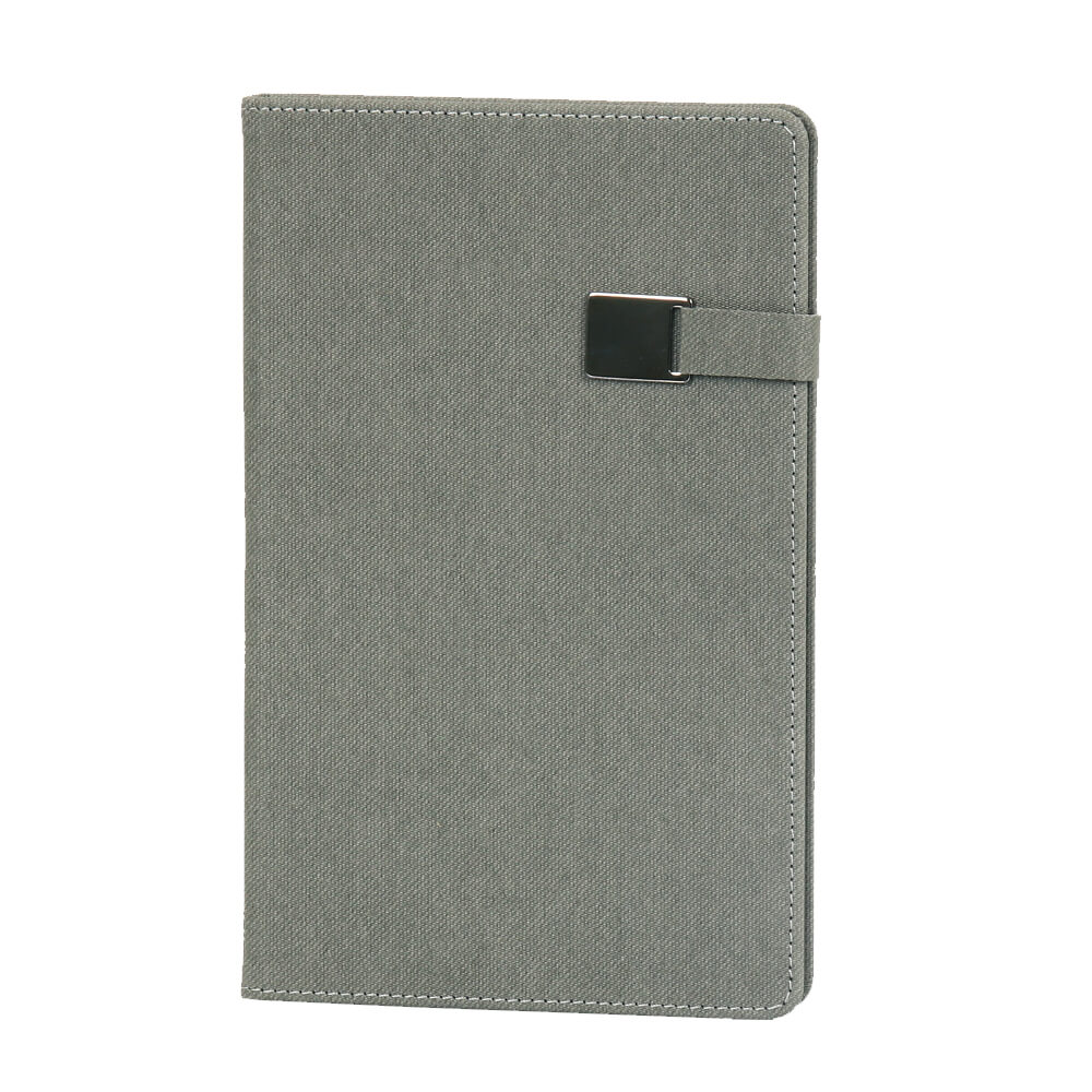 13 x 21 cm Denim Termo PU Sert Kapaklı Tarihsiz Defter, 224 Sayfa, 80 gr. Ivory Krem Çizgili İç Kağıt, Renkli Kenarlı, Metal Tokalı Promozone