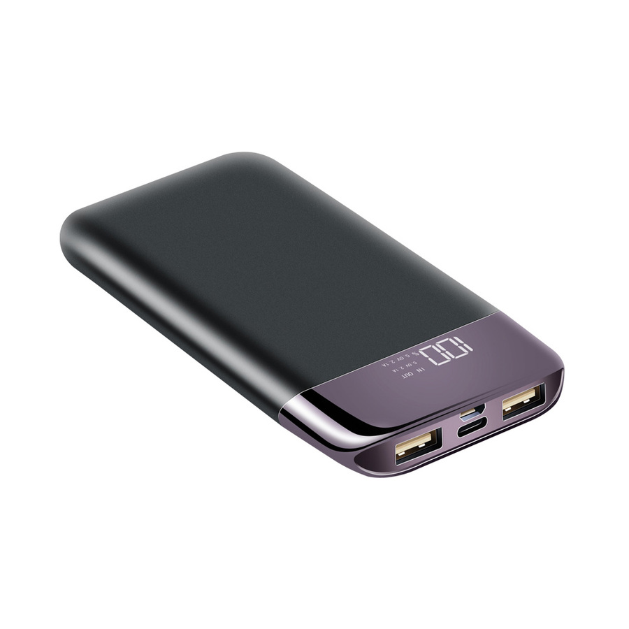 10000 mah Dijital Ekran Göstergeli Işıklı Rubber Gövde Powerbank Promozone