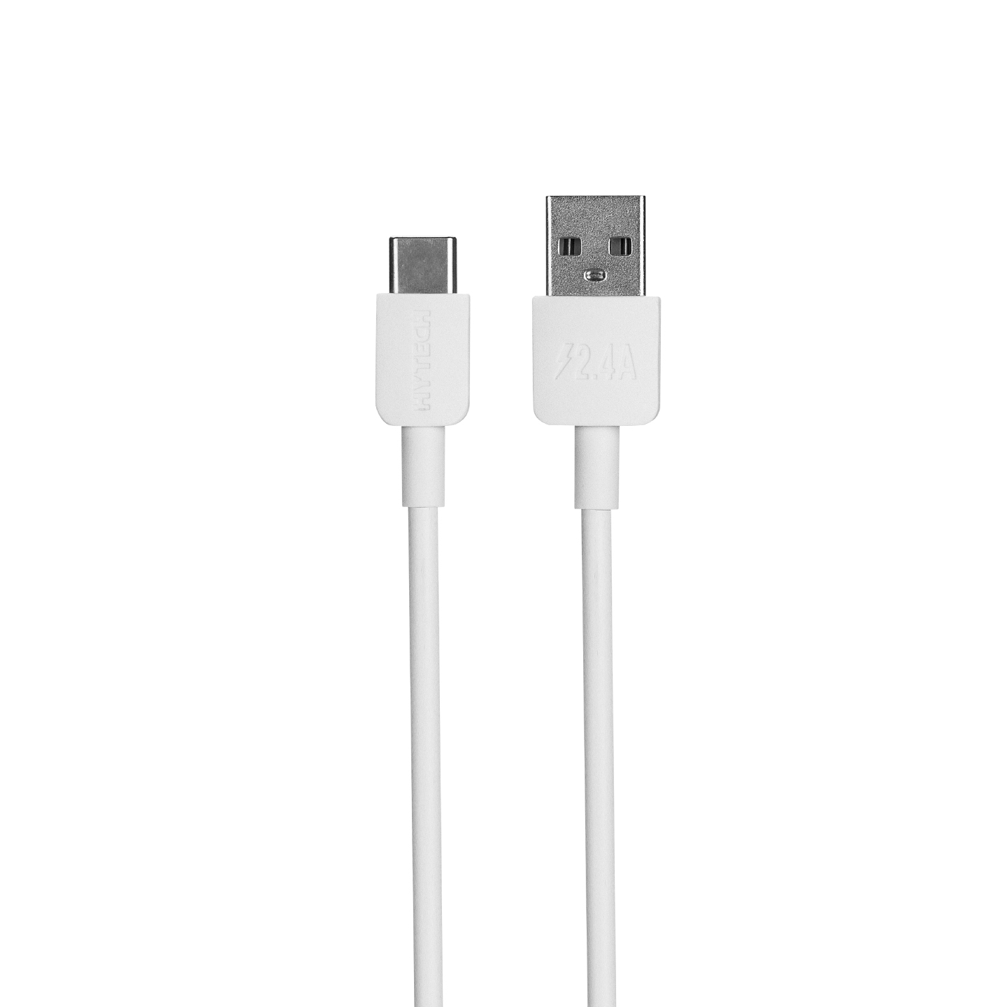 Hytech HY-X46 Type-C Kablolu 3.4A Hızlı Şarj 2 USB Beyaz Araç Şarj Cihazı
