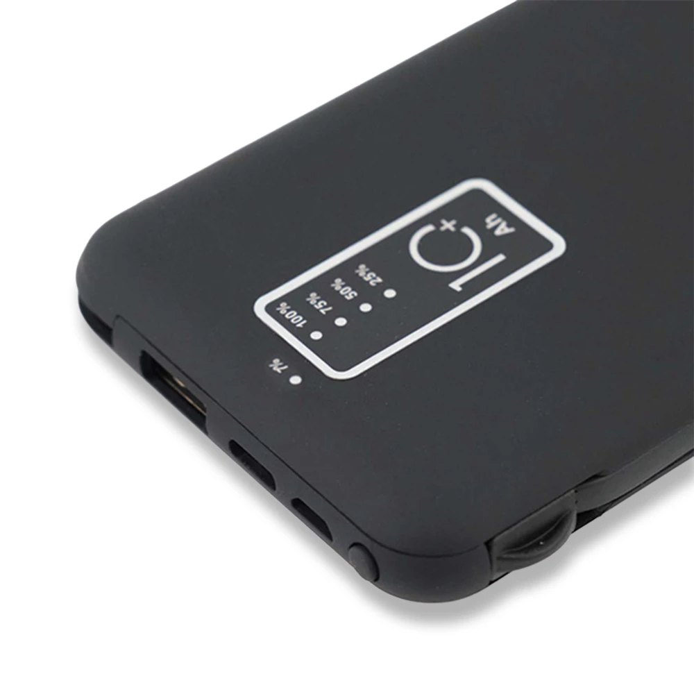 10000 mAh Dahili Kablolu Wireless Işıklı Logolu  Powerbank Şarj Cihazı Promozone