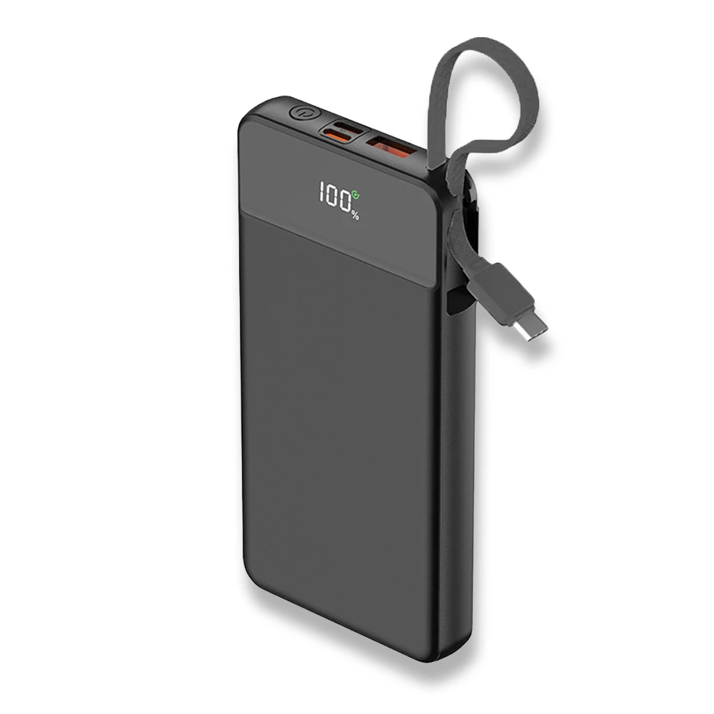 10000 mAh Dahili Kablolu 22,5W Hızlı Şarj Özellikli Powerbank Promozone