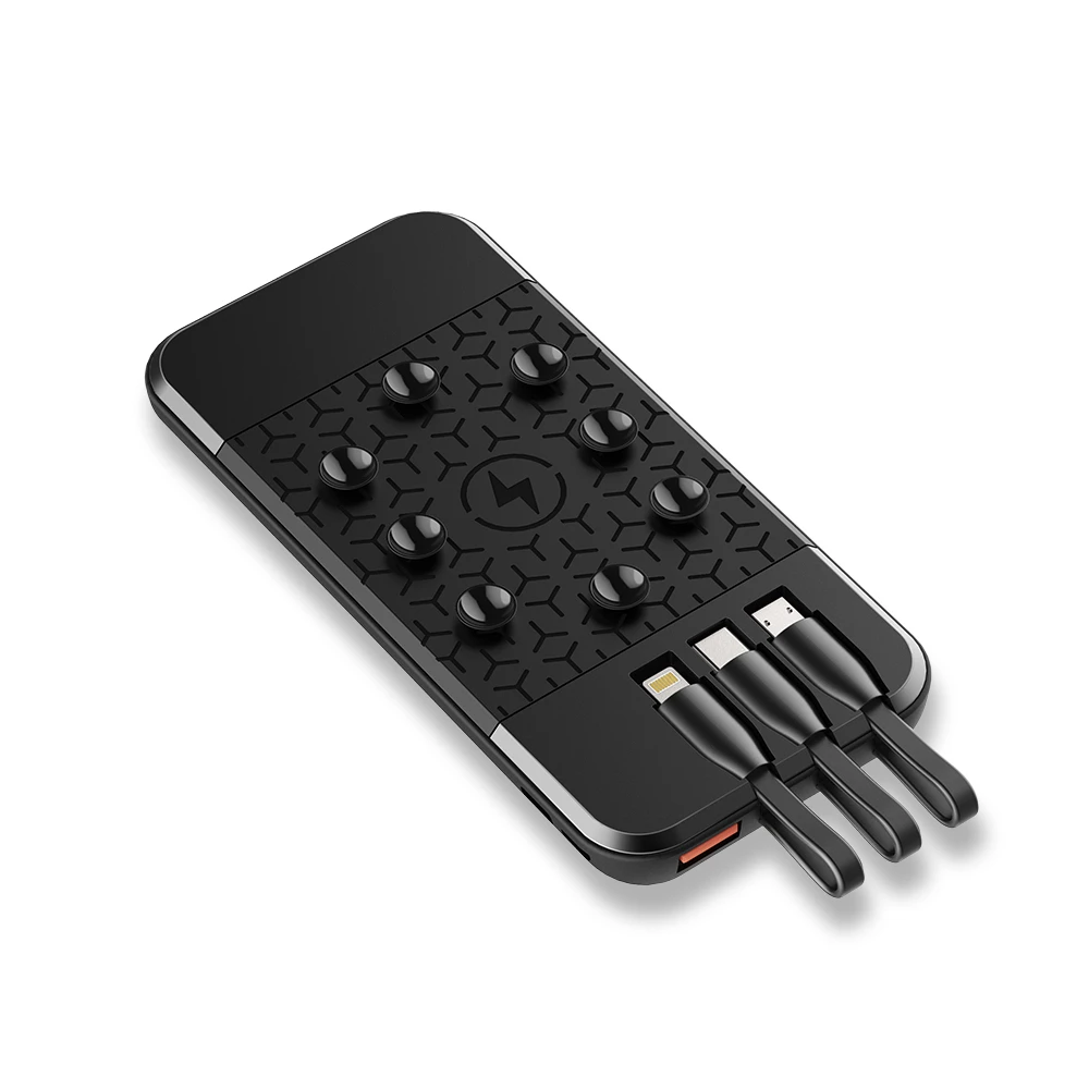 10000 mAh Dahili Kablolu Wireless Işıklı Logolu Powerbank  Şarj Cihazı Promozone