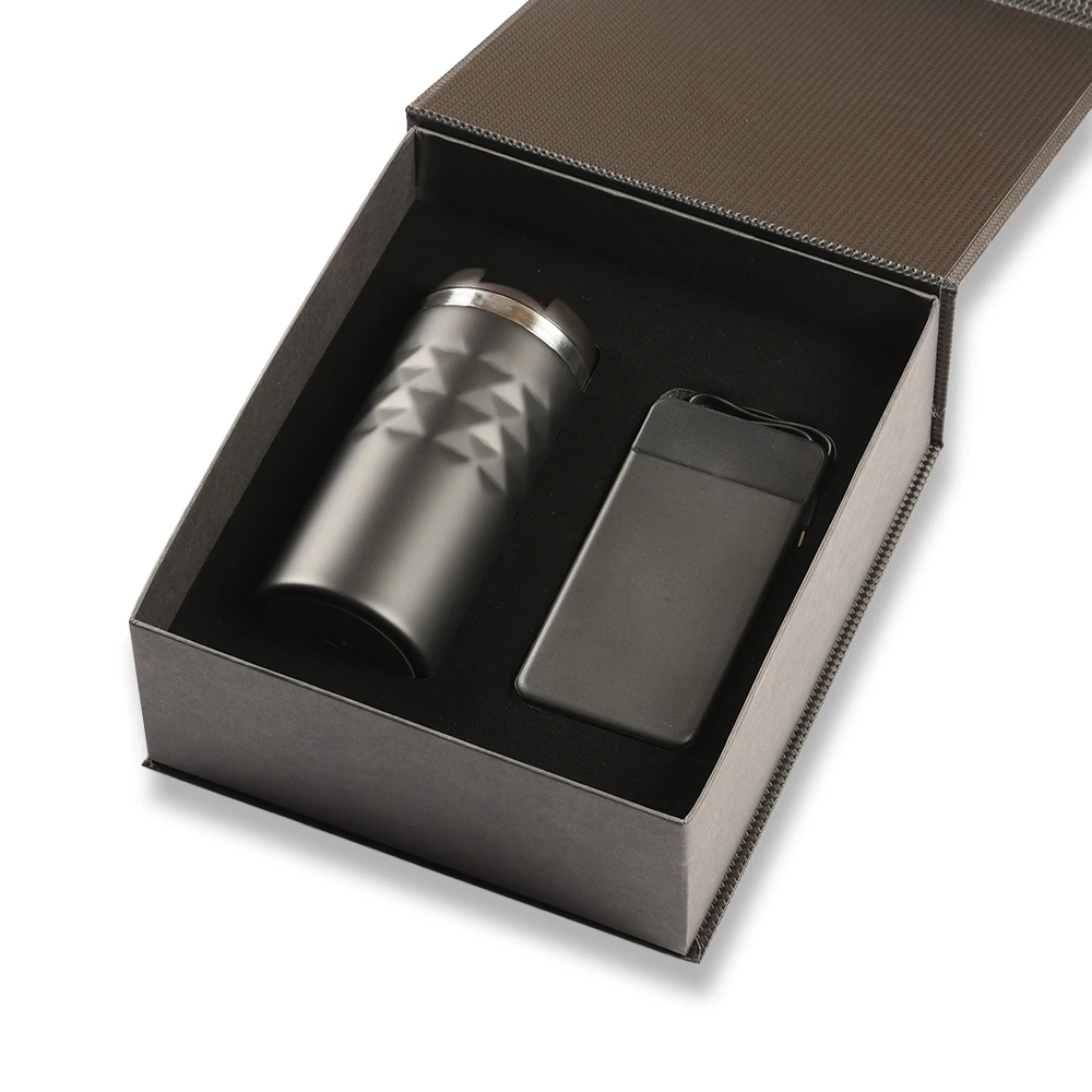 2 Ürünlü Kutulu Vip Hediye Seti (Termos - 10.000 mAh Hızlı Şarj Powerbank) Promozone