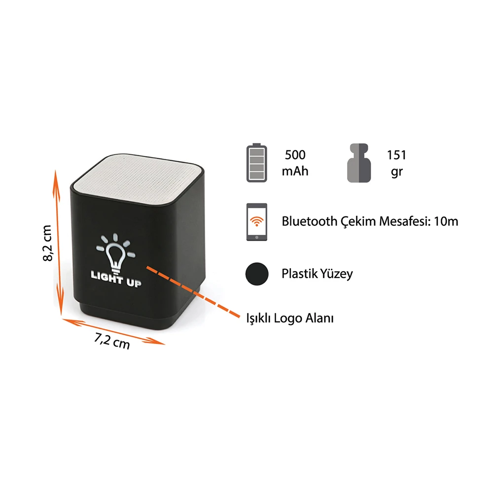 Led Işıklı Logo Bluetooth Hoparlör Promozone