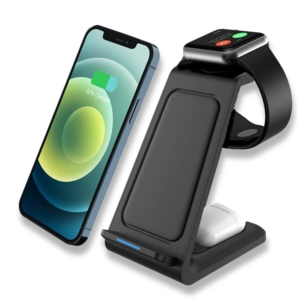 3’ü 1 Arada Kablosuz Şarj Cihazı (Telefon + Saat + Kulaklık) 15W Hızlı Şarj Promozone