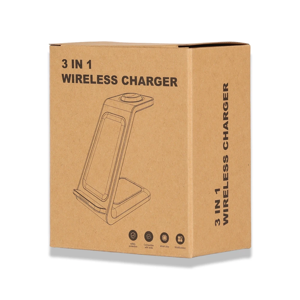 3’ü 1 Arada Kablosuz Şarj Cihazı (Telefon + Saat + Kulaklık) 15W Hızlı Şarj Promozone
