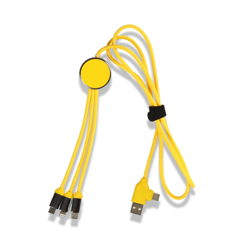 EVA Çantalı Renkli Işıklı Logolu 120 cm 3’ü 1 Arada Şarj Kablosu (USB-C, Lightning, Micro USB) Promozone