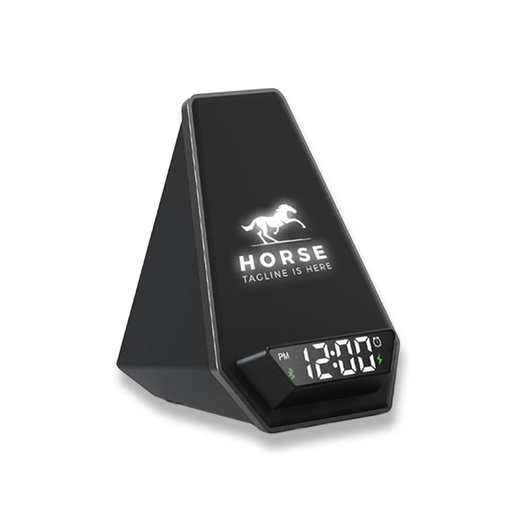 15W Işıklı Kablosuz Şarj Cihazı - Bluetooth Hoparlör (Akıllı Saat ve Alarm Özellikli) Promozone