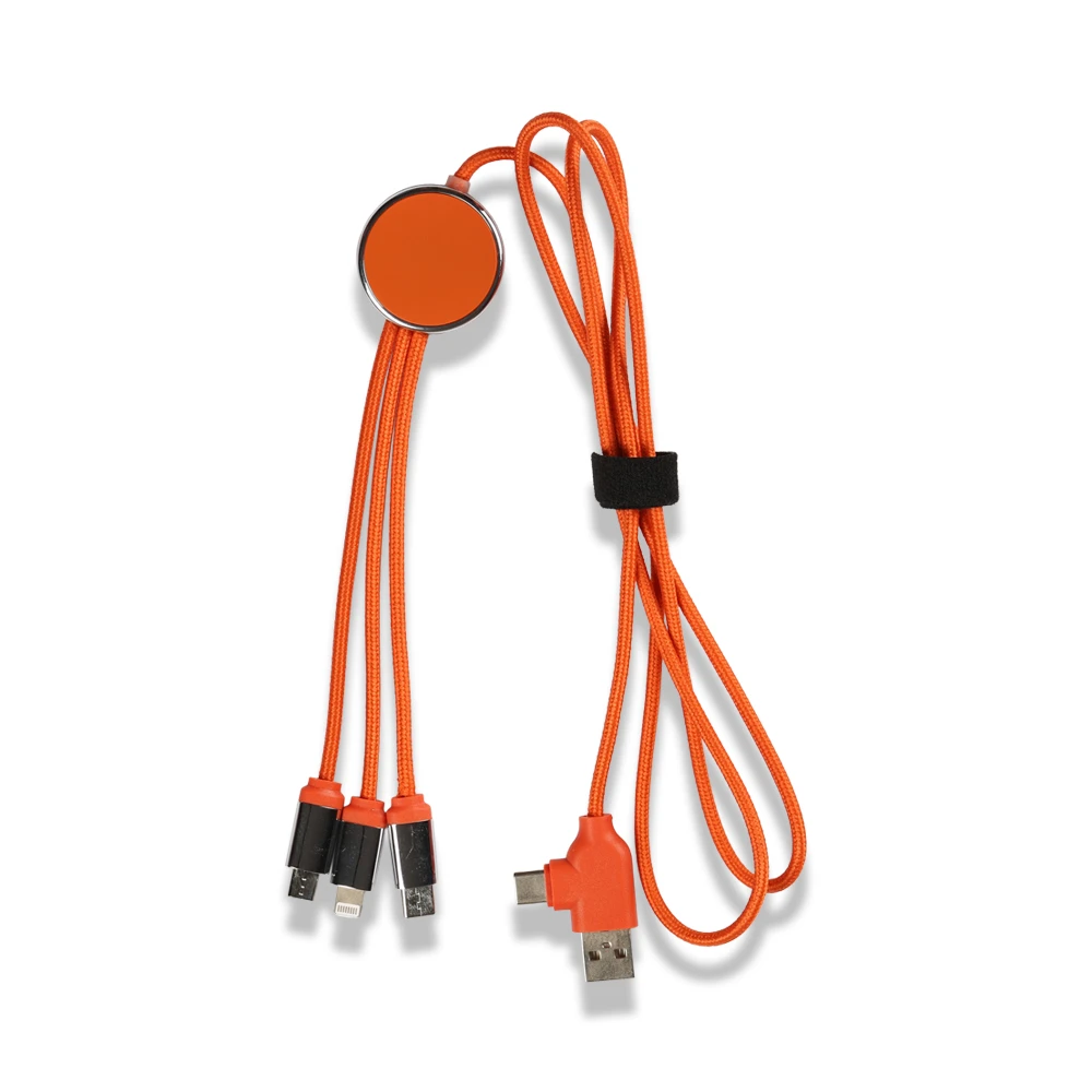 EVA Çantalı Renkli Işıklı Logolu 120 cm 3’ü 1 Arada Şarj Kablosu (USB-C, Lightning, Micro USB) Promozone