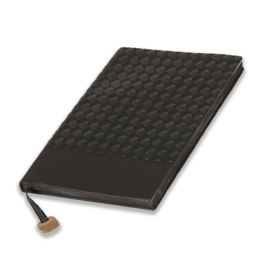 14 x 21 cm Baklava Desenli Yumuşak Termo Deri Kapaklı Defter 200 Sayfa 70 gr Ivory Krem Çizgili İç Kağıt