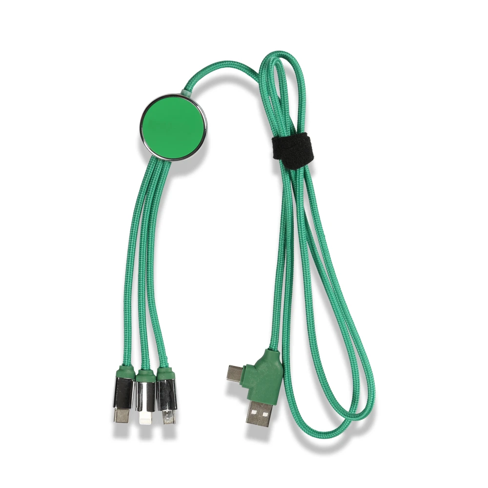 Renkli Işıklı Logolu 120 cm 3’ü 1 Arada Şarj Kablosu (USB-C, Lightning, Micro USB) – Çantasız Model Promozone