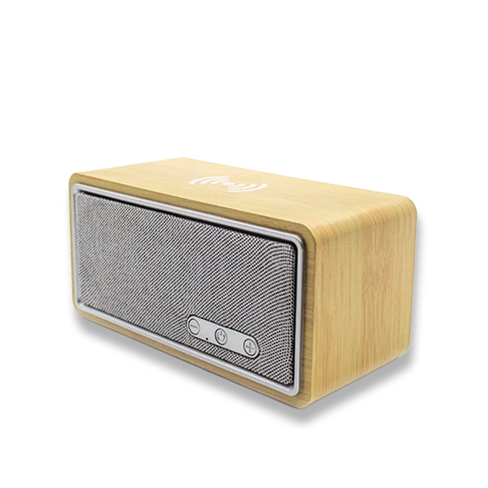 Bambu Yüzeyli Kablosuz Şarj Cihazı ve Bluetooth Hoparlör (15W Hızlı Şarj, Saat, Alarm ve Sıcaklık Göstergeli)