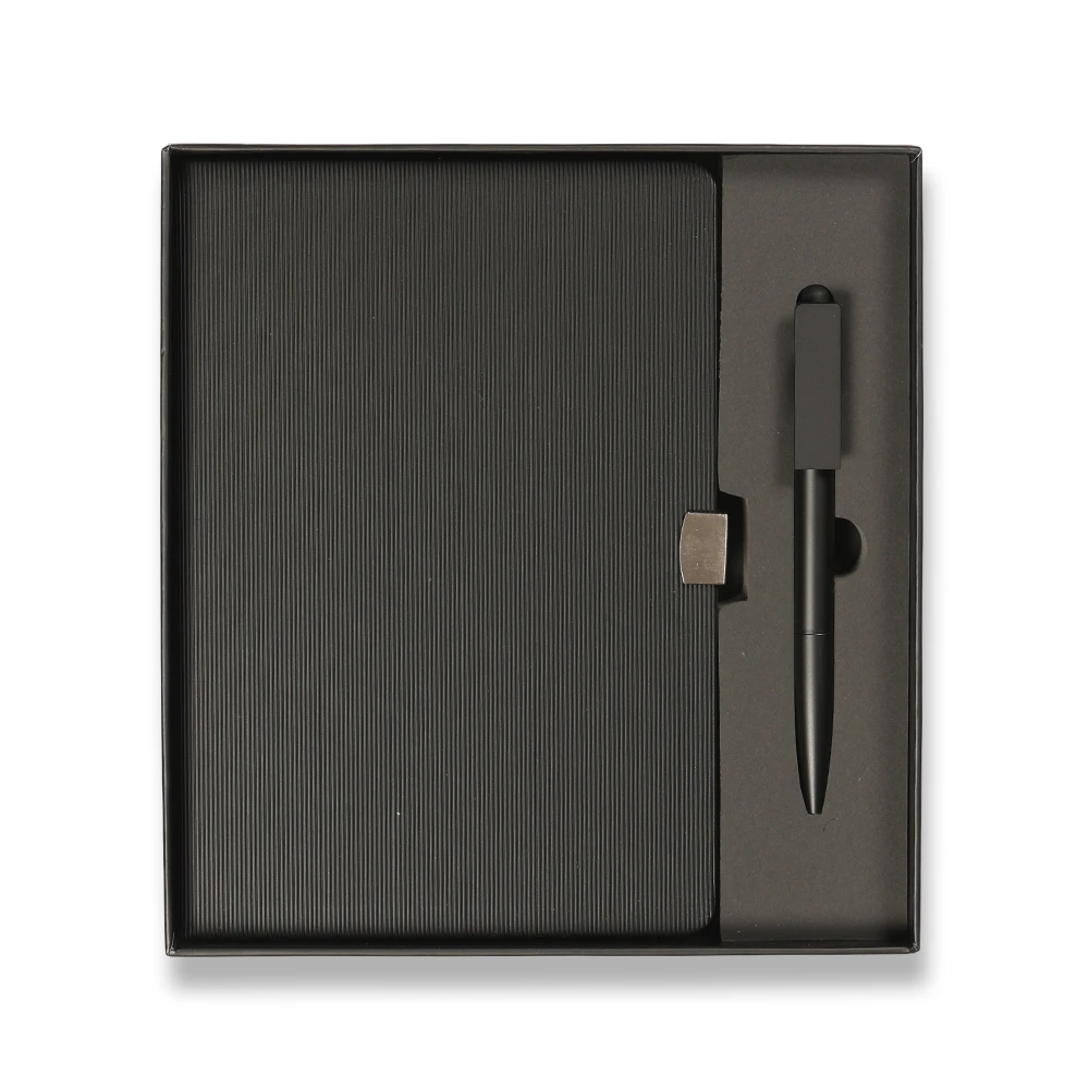 64 GB USB Kalem & 14×21 Termo Deri Defter Kutulu VIP Hediye Seti Promozone