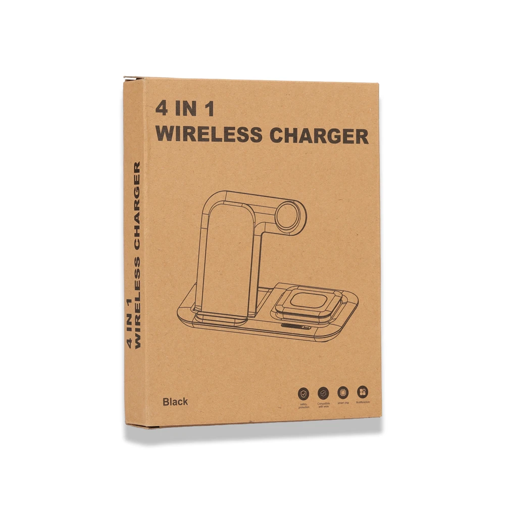 3’ü 1 Arada Kablosuz Şarj Standı Cihazı (Telefon + Saat + Kulaklık) 15W Hızlı Şarj LED Işıklı Promozone