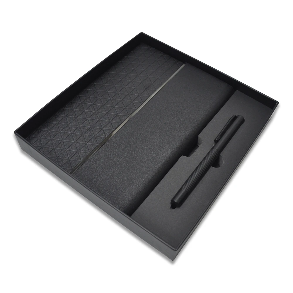 14×21 Termo Deri Mıknatıslı Yan Kapaklı Defter & Metal Roller Kalem Kutulu VIP Hediye Seti Promozone