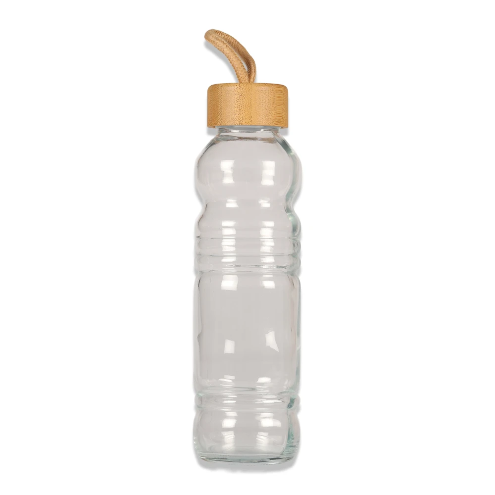 500ml Kılıflı Bambu Kapaklı Su Şişesi Promozone