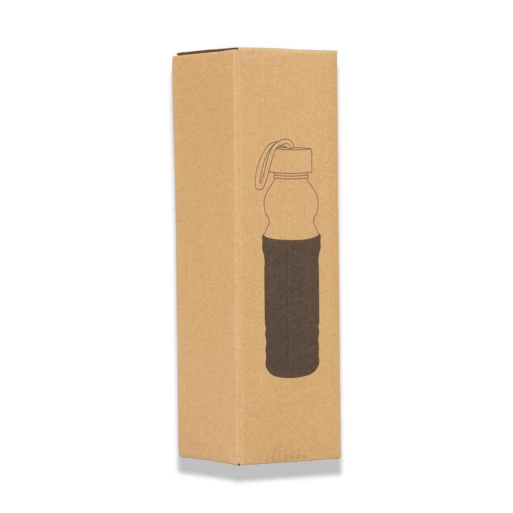 500ml Kılıflı Bambu Kapaklı Su Şişesi Promozone