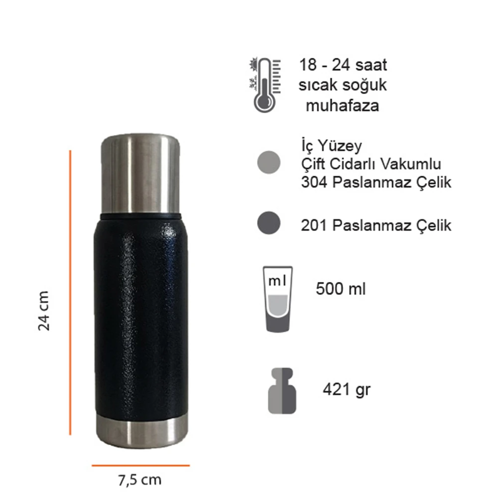 Termos 500 Ml (16-24 Saat Sıcak Soğuk Muhafaza)