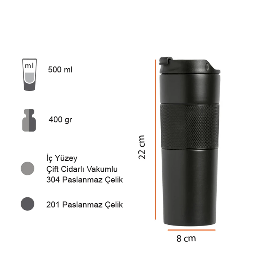 Frenchpress Termos Bardak 500 Ml Promozone