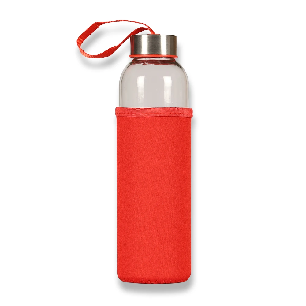 500ml Renkli Kılıflı Cam Matara