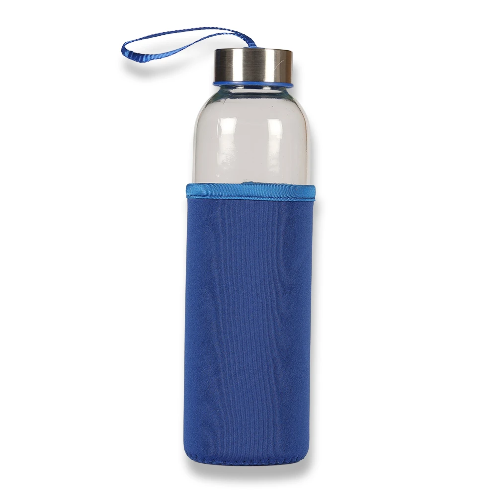 500ml Renkli Kılıflı Cam Matara