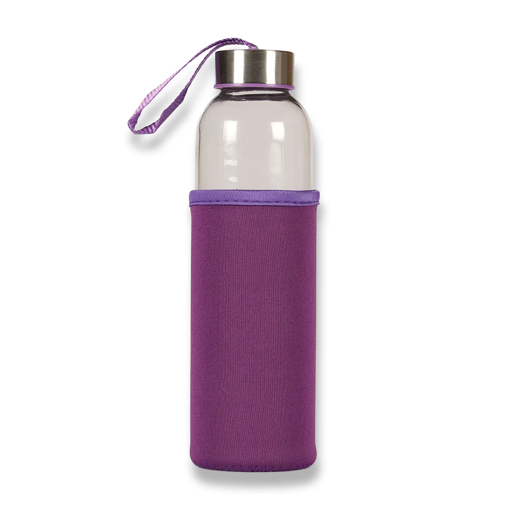 500ml Renkli Kılıflı Cam Matara