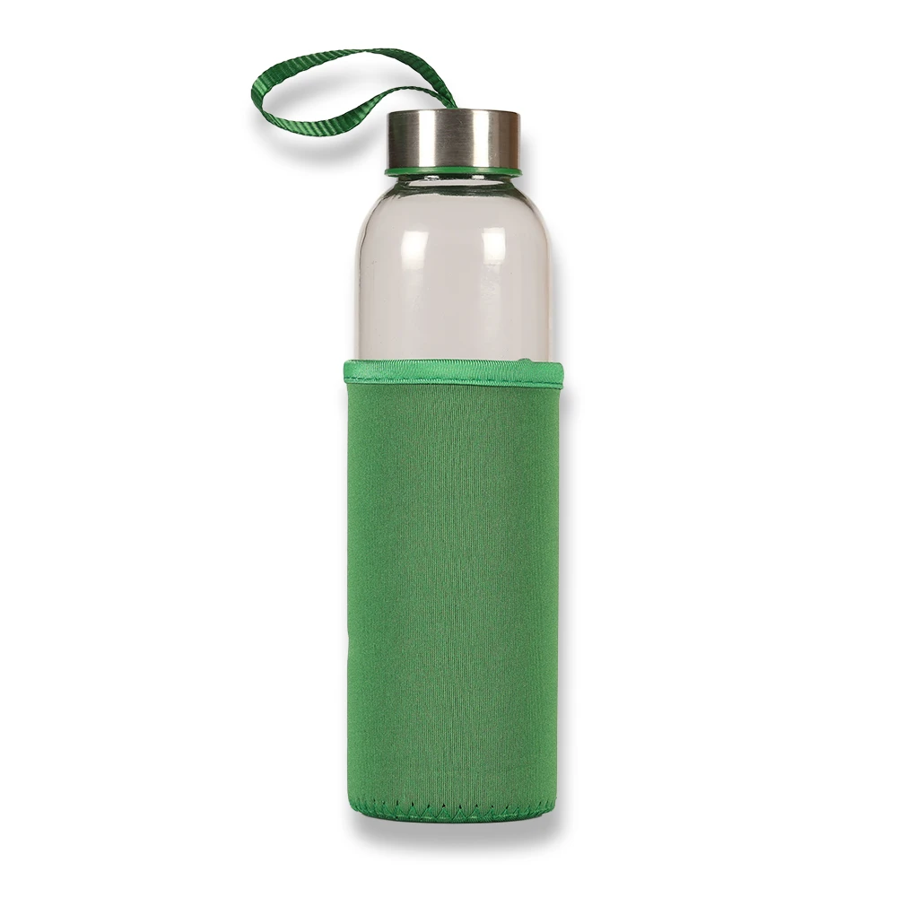 500ml Renkli Kılıflı Cam Matara Promozone