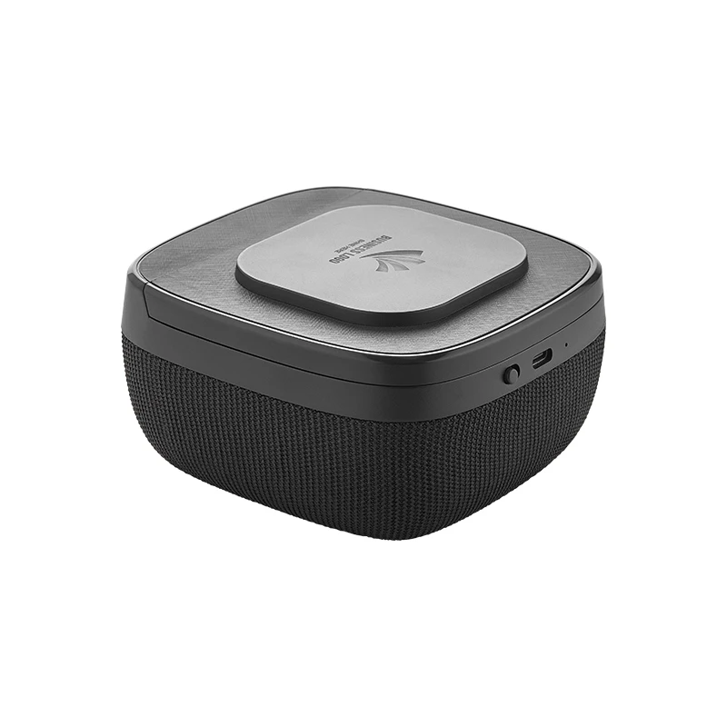 Bluetooth Hoparlör ve Wireless Şarj Standı (Işıklı Logolu, 15W, 1200 mAh) Promozone