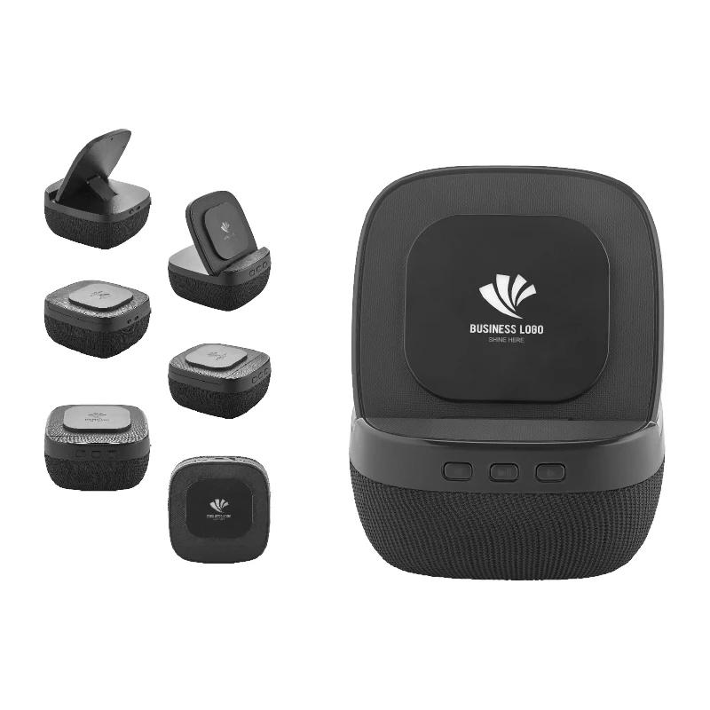 Bluetooth Hoparlör ve Wireless Şarj Standı (Işıklı Logolu, 15W, 1200 mAh) Promozone
