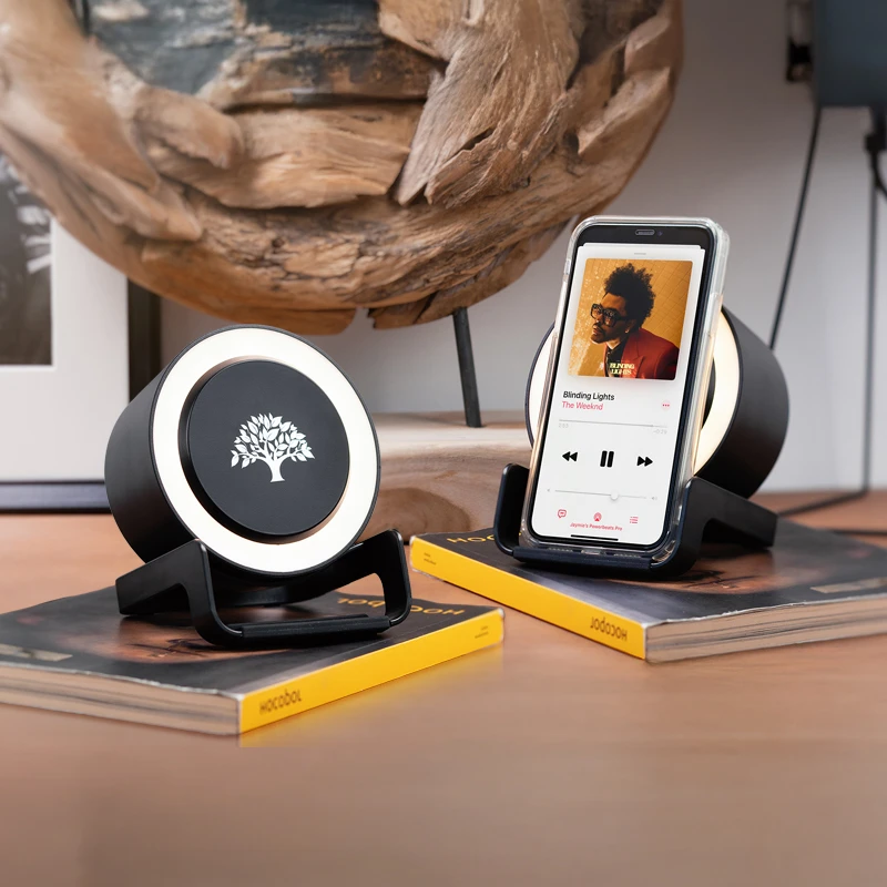 15W Wireless Şarj Özellikli Bluetooth Hoparlör  - Işıklı Logo Promozone