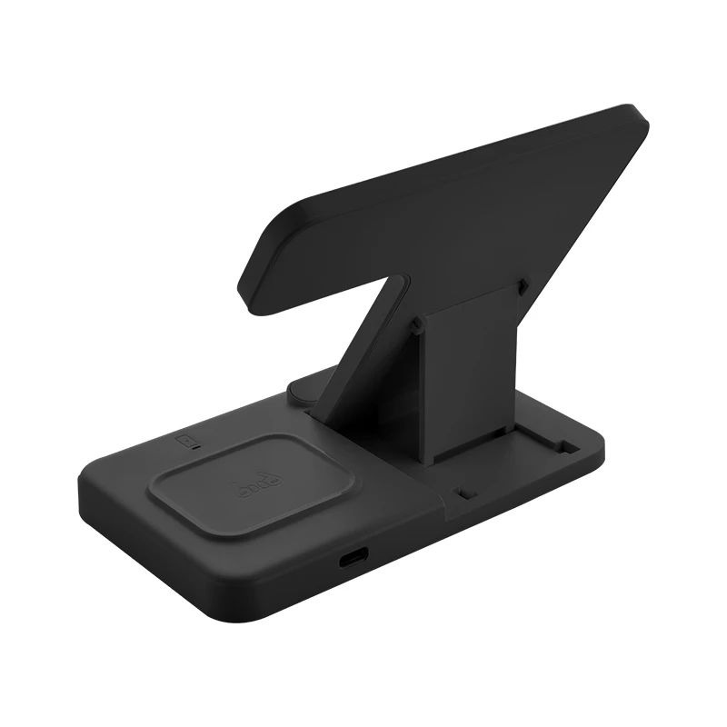 3’ü 1 Arada Wireless Şarj Cihazı (Telefon, Akıllı Saat ve Kulaklık Uyumlu, 15W, Siyah) Promozone