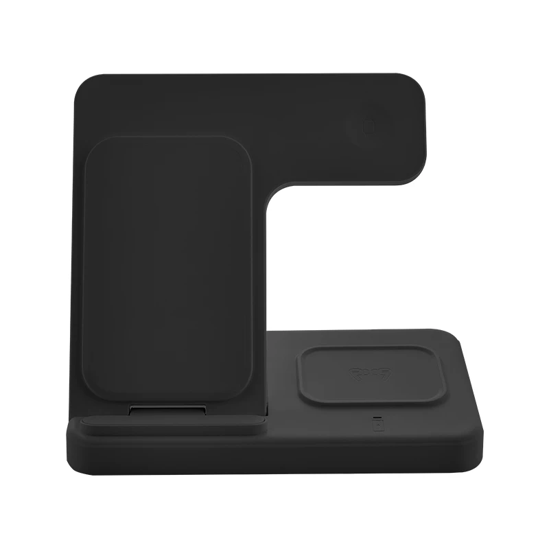 3’ü 1 Arada Wireless Şarj Cihazı (Telefon, Akıllı Saat ve Kulaklık Uyumlu, 15W, Siyah) Promozone