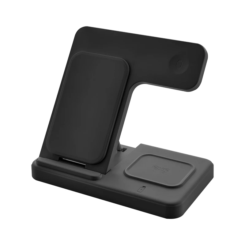 3’ü 1 Arada Wireless Şarj Cihazı (Telefon, Akıllı Saat ve Kulaklık Uyumlu, 15W, Siyah) Promozone