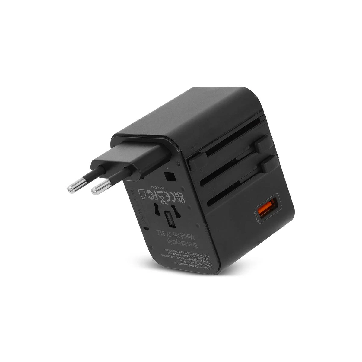 25W Evrensel Dünya Seyahat Adaptörü (150+ Ülke Uyumlu, PD & QC 3.0, USB-C + USB-A)