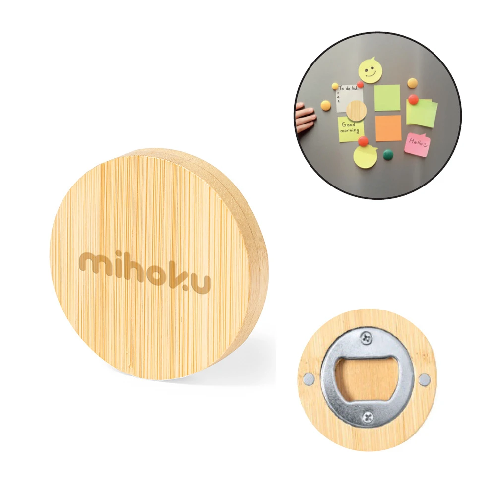 Bambu Yuvarlak Magnetli Açacak Promozone