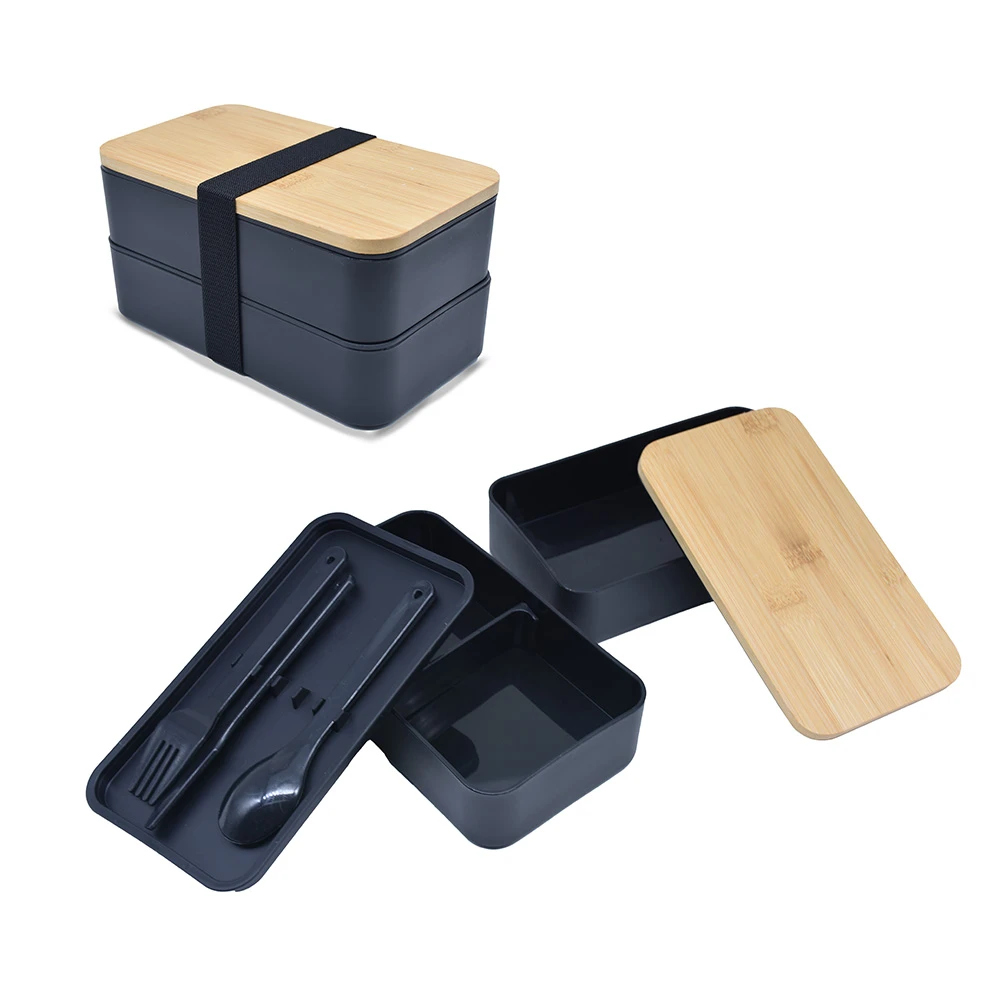 Bambu Kapaklı Plastik Yemek Kutusu Promozone