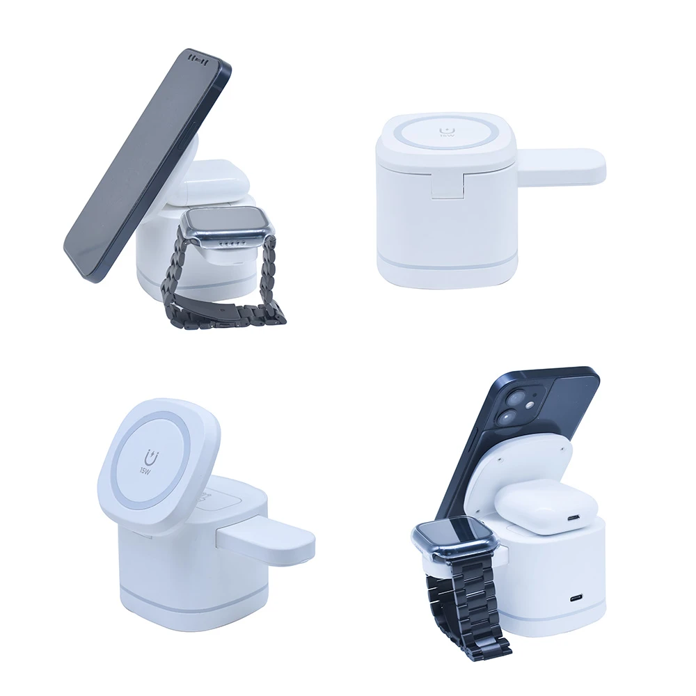 MagSafe Özellikli 15W Çok Fonksiyonlu Kablosuz Şarj İstasyonu