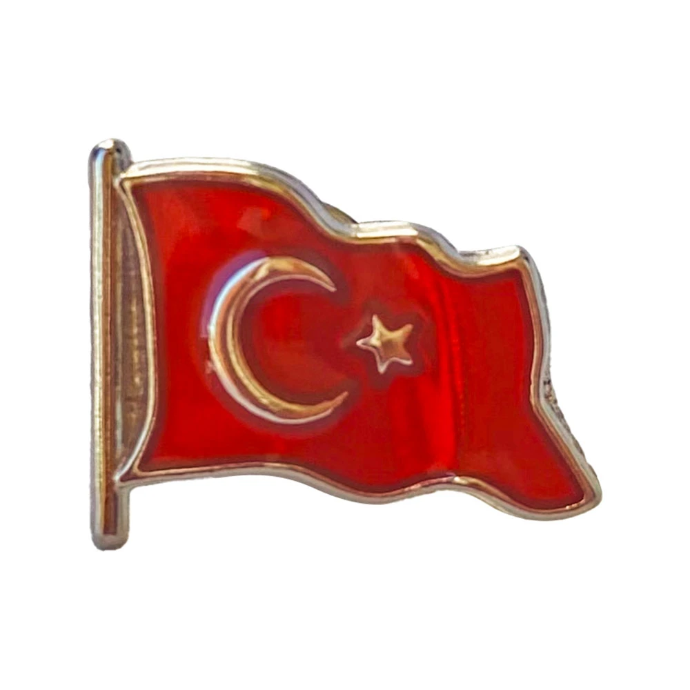 Türk Bayrağı Mineli Yaka Rozeti (İğneli) Promozone