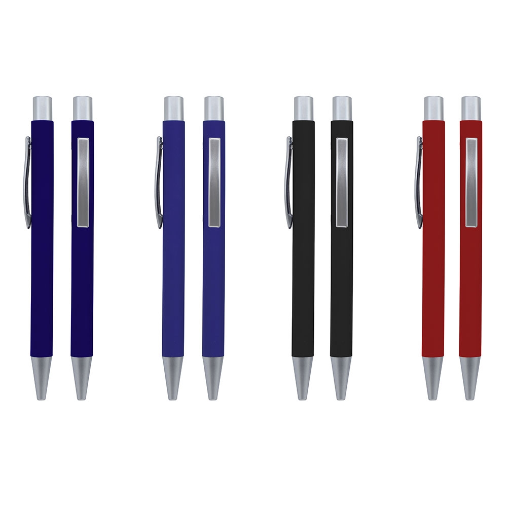 Basmalı Rubber Gövde Metal Tükenmez Kalem Promozone