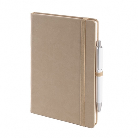 13 x 21 cm Termo Deri Kapaklı Tarihsiz Defter 224 Sayfa 80 gr Ivory Krem İç Kağıt Çizgili Kalem Tutuculu Promozone