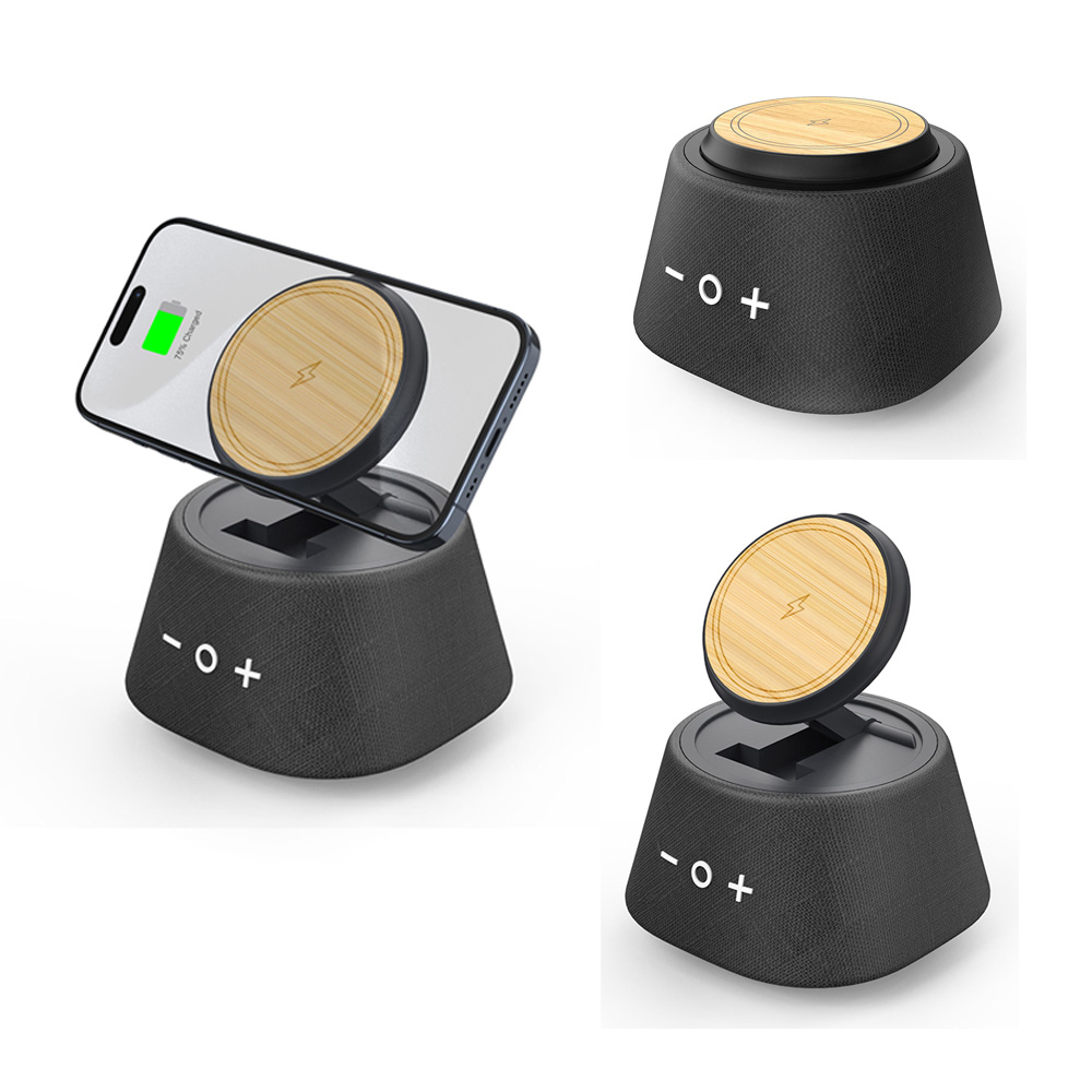 Bambu 15W Wireless Şarj Standlı 3W Bluetooth Hoparlör Promozone