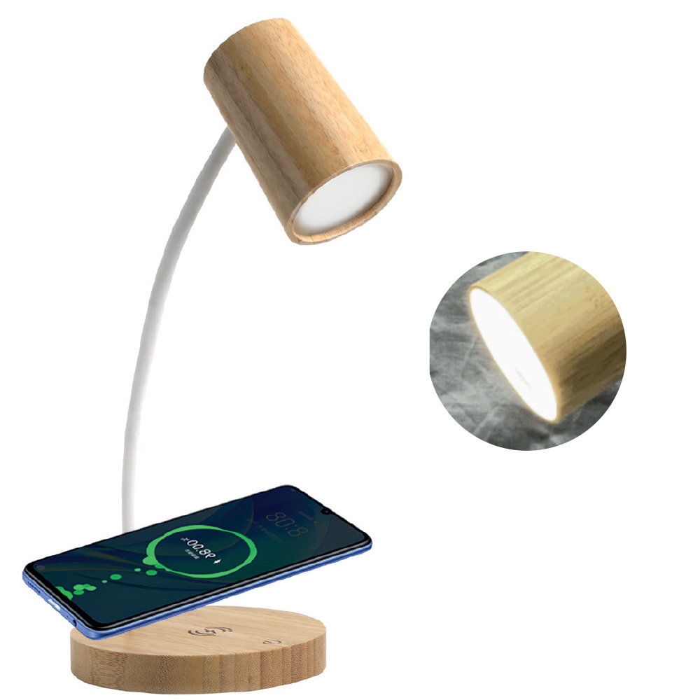 Bambu Masa Lambası + Kablosuz Şarj (10W Hızlı Şarj) Promozone