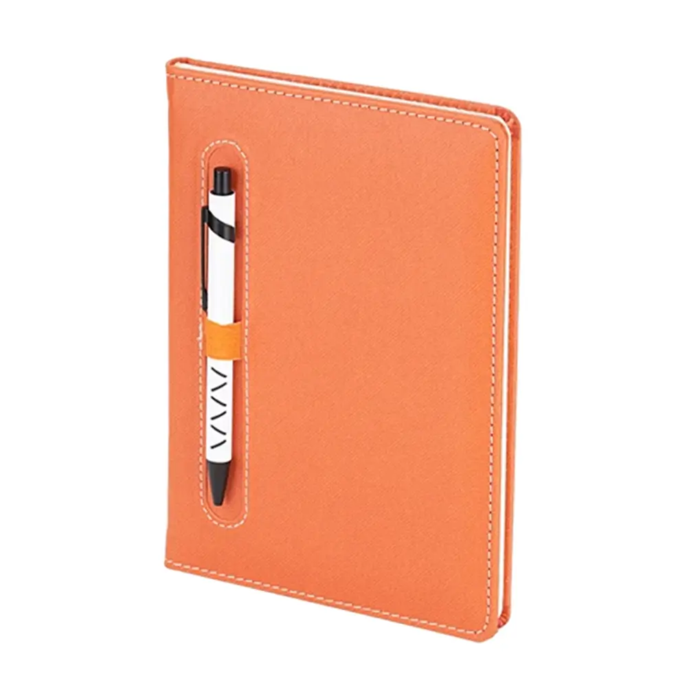 15 x 21 cm Termo Deri Kapaklı Tarihsiz Defter 224 Sayfa 70 gr 1. Hamur Krem İç Kağıt Kalem Takma Yerli Promozone