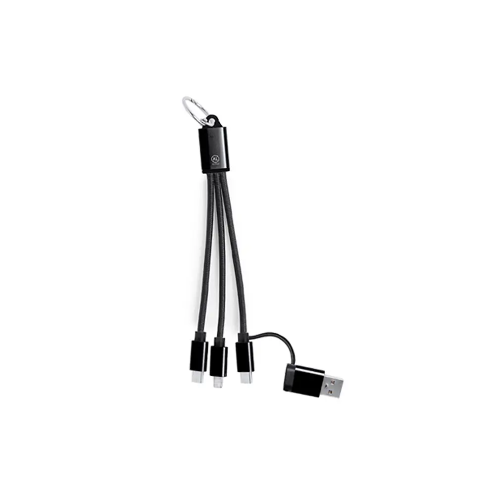3'ü 1 Arada Şarj Kablosu (Çift Girişli: USB / Type-C + Lightning + Micro USB) Promozone