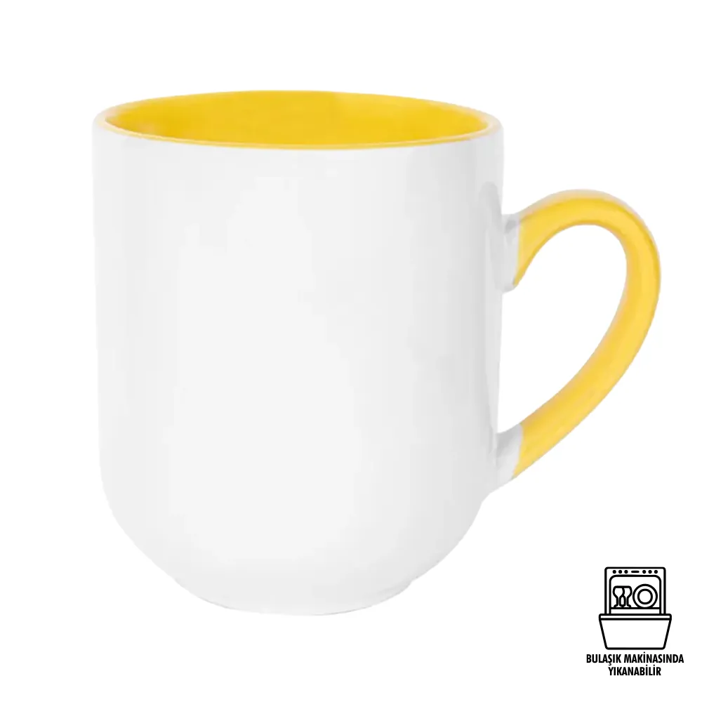 Süblimasyon Porselen Kulbu ve İçi Renkli Kupa Bardak Kutulu - Logo Baskılı Promozone